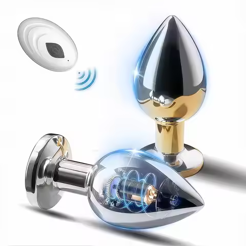 Wireless Remote Control Anal Vibrator Plug 10 Powerful Vibrations Prostate Massager with Flashing Li
