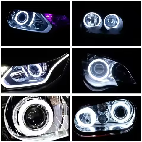 1PC 9-30V RGB Cotton LED Angel Eyes Halo Rings 60mm 70mm 80mm LED Headlight Lamps For Motorcycle DRL