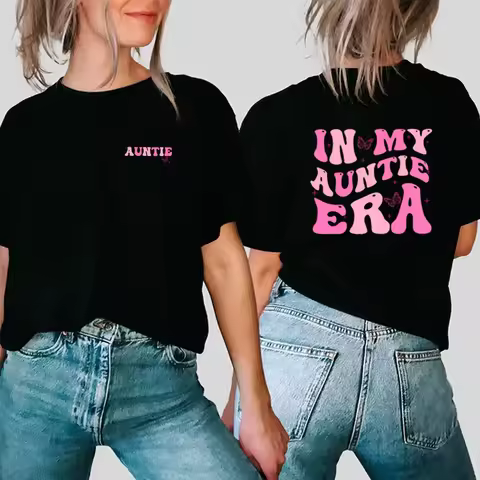 In My Auntie Era Shirt Aunt Era Shirts Funny Aunt Tshirt Baby Announcement for Aunt Tees Trendy Hara