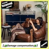 Single Sofa Chair Jersey Island Chair Living Room Mid-Century Style Leather Sofa Chair Leisure Lazy 