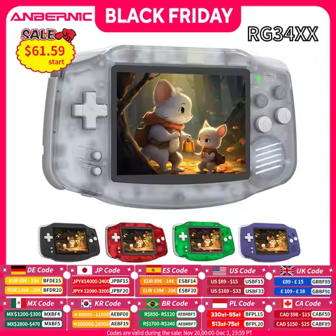 ANBERNIC RG 34XX Retro Handheld Game Console 3.4” HD IPS 720*480 Screen Linux 64bit Wifi Bluetooth R