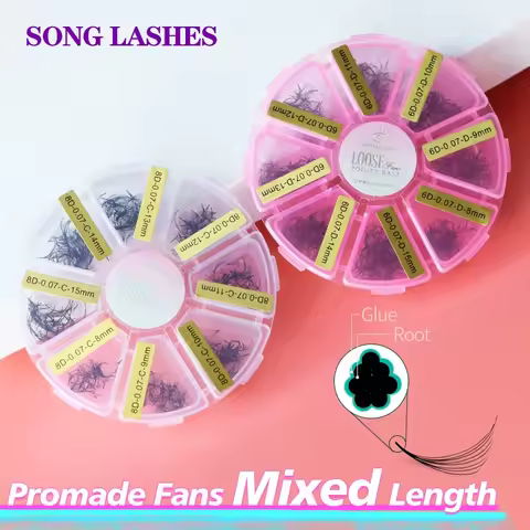 Song Lash Premade Russian Volume Fan Mixed Length Eyelash Extension Sharp Pointy Stem Premade Lashes