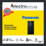 PANASONIC 465L 2 DOOR FRIDGE (GLASS DOOR SERIES) NR-BX471WGKS (BOTTOM FREEZER)