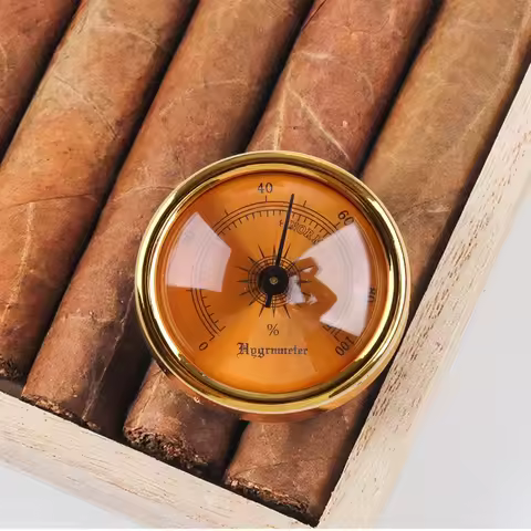 High-Precision Cigar Hygrometer for Cigar Humidor, Round Box, Cigar Cabinet, Diameter 45mm, 1.77"