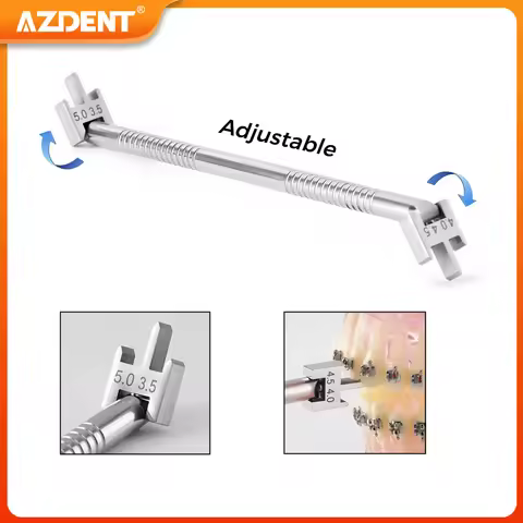 1PC AZDENT Dental Orthodontic Brackets Position Gauge Adjustable Stainless Steel Bracket Positioner 