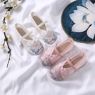 #官方物流直达品质好货#22儿童布鞋女童绣花鞋民族风宝宝公主鞋学生古装表演出舞蹈鞋10. 6 8LF1