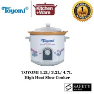 TOYOMI 1.2L/ 3.2L/ 4.7L High Heat Slow Cooker with Lid/ Crockery Pot