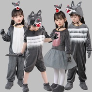 Children Big Grey Wolf Costume Wolf and Bunny Costume Rabbit Costume Wolf Is Here Stage Cartoon Cost