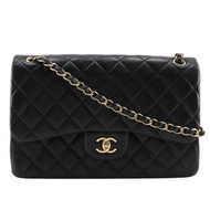 【日本直送】 CHANEL Maxi Classic Flap 30 肩背包 Classic Large 雙蓋鍊條肩背包 A58600 羊皮 黑色 【二手品】
