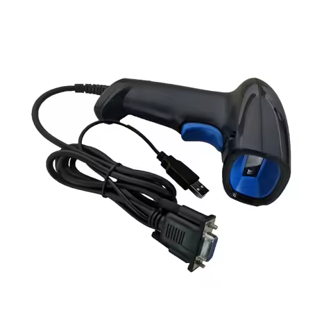 Handheld 1D Barcode Scanner CCD Wired Automatic Barcode Reader Anti-Shock Scanner with Stand