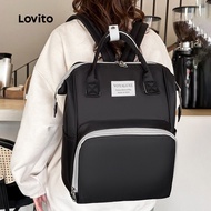 Lovito Casual Backpack Large Capacity School Bag Document And Computer Back To Season Multiple Pocke