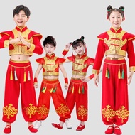 Children Prosperous Celebration Waist Drum Clothing Children Festive Yangko Clothing Chinese Style B