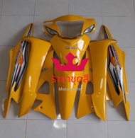 ชุดสี เฟรม wave 100s w 100s ฮอนด้า เวฟ 100s เวฟ ยูบล็อก รถปี 2005 ครบชุด 10 ชิ้น สีเหลืองเข้ม ติดลาย