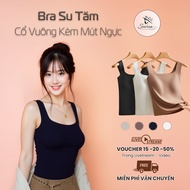 Elegant Square Neck Padded Bra, Women's Tank Top Freesize Under 52kg B124