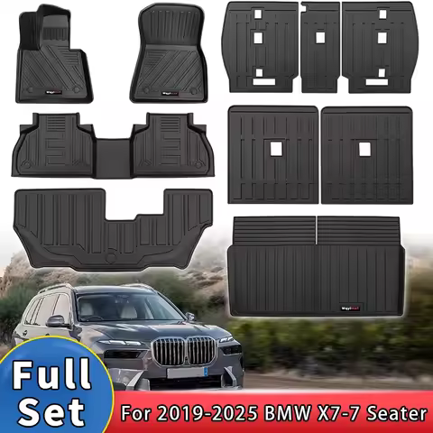 BMW X7 G07 Floor Mats 2019-2025 7 Seat 3 Rows Cargo Liner Trunk Mat 2nd 3rd Row Backrest Mat Accesso