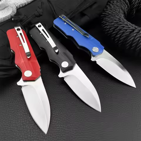 High Quality CR 6520 Tactical Hunting Folding Knife 8Cr13Mov Steel G10 Handle Outdoor Self Defense S