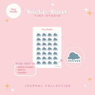 Rainy Weather Sticker, Icon Sicker, Aesthetic Journaling, Mini Sticker Sheet