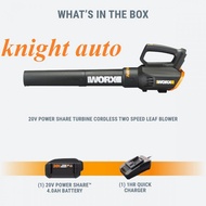 WORX WG547E.2 20V CORDLESS LEAF BLOWER TURBINE TWO SPEED POWER SHARE LITHIUM ION BATTERY ID32653