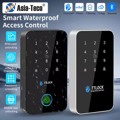 Asia-Teco IP67 Outdoor 13.56MHZ NFC Keypad Ttlock App Fingerprint MJ03 work with G2 Gateway Password