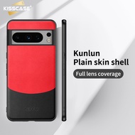 KISSCASE เคสซิลิโคนโทรศัพท์สีหนังคู่เหมาะสำหรับ Google Pixel 8 7 7A Pro หนังธรรมดาสองสีเคสหนังป้องกันลายนิ้วมือกันกระแทกเคสสำหรับ Google Google Pixel 8 Pro