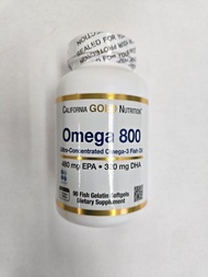 California Gold Nutrition Omega 800  90粒  Fish Oil 魚油 (1000毫克） 480 mg EPA/320 mg DHA-EXP 2029.02 (平行