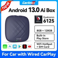 Carlinkit CarPlay Ai กล่องทีวีไร้สาย Android13 8+128GB QCM 8-Core 665 6125 Android YouTube Netflix IPTV 4G LTE ส่งเร็ว