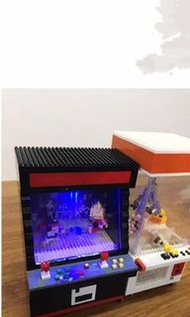 迷你顆粒组合積木擺設~經典 街頭霸王遊戲機
