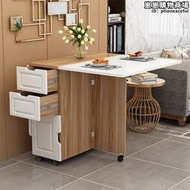 簡約小戶型伸縮摺疊餐桌長方形移動廚房收納櫃簡易飯桌椅組合