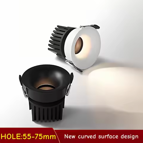 2025 New Type LED Curved Surface Spotlight Anti-Glare Downlight Ceiling Lights for Indoor Living Roo