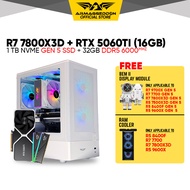 Armaggeddon Thunder Pro R7 7800X3D + RTX 5060TI 16GB Custom Desktop PC 32GB RAM 1TB