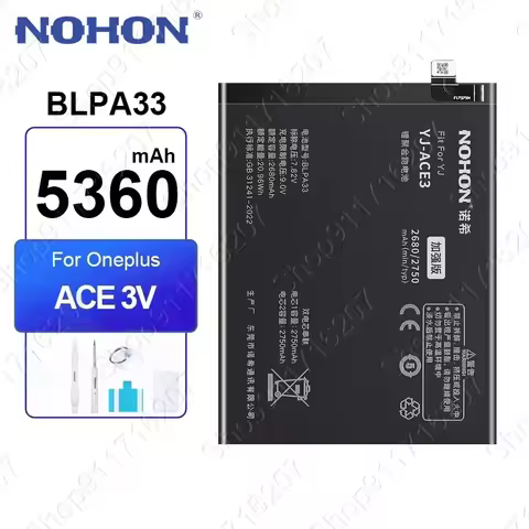NOHON Battery For Oneplus ACE 3 3V C 2 2Pro 2V Replacement Batteris BLPA33 BLPA45 BLP975 BLPA09 BLP9