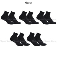 Combo 5 đôi vớ cổ ngắn nam nữ GOMTAT chất liệu cotton hút ẩm khử mùi có đệm xù êm chân - STA-5009-NG