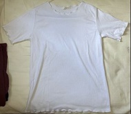 MymyT Jenny Eyelet 日系ruffle領白色羅紋短袖上衣