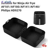 ELO Air Fryer Baking Tray, 5.5-6.2L Silicone Reusable Air Fryer Basket,  Heightened Square Air Fryer