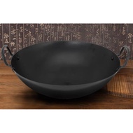 Offer ready stock Non stick pre season iron wok 40cm