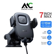 HOCO HW32 ที่วางมือถือในรถ ชาร์จไร้สาย 15W กดปุ่มล็อกอัตโนมัติ หมุน 360° ติดคอนโซล/กระจก