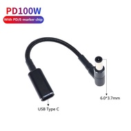 Bộ Chuyển Đổi Phích Cắm Đực 100W USB C Cái Sang 6.0*3.7Mm Dây Cáp Sạc Nhanh USB Type C PD Dành Cho M
