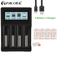 【The-Best】 800mah Cr123a Li-Ion Rechargeable 3.7v Rcr123 16340 16350 With 4 Slots 3.7v 18650 16340 2