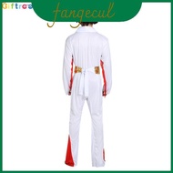 Dazzling Presley Elvis Costume With Trendy Jumpsuit And Eye-catching Parties For Wig