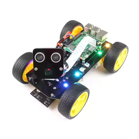 Freenove 4WD Smart Car Kit for Raspberry Pi 5 4 B 3 B+ Zero 2 W, Face Tracking, Line Tracking, Light