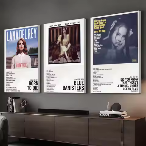L-Lana del rey Album Cover Singer Painting Calligraphy HD Canvas Print Poster Wall Art | Optional Fr