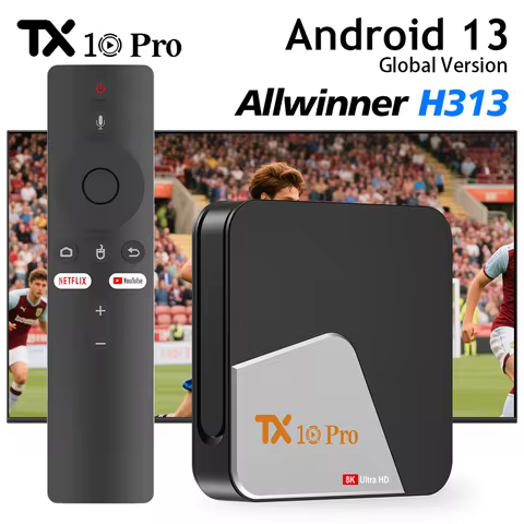 TX10 PRO Smart TV Box AIIwinner H313 5G 2.4G Dual Wifi TV BOX 8K Android 13 Bluetooth 5.0 Set Top Bo