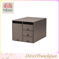 Plus Desk Organizer Small Item Holder Storage Box Storage Case Drawer Cosmetics Living Post Brown L 