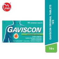 [PMG PHARMACY] Gaviscon Original Tablets 16's - fast relief heartburn & gastric
