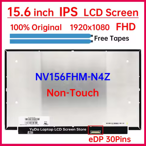 15.6" Laptop LCD Screen NV156FHM N4Z NV156FHM-N4Z Display Matrix Panel Replacement 1920x1080 IPS 45%