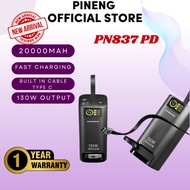 New model 130w  Pineng PN-837PD 20000mAh QC 3.0 / PD 3.0 Power Bank Quick Charge  built in cable typ