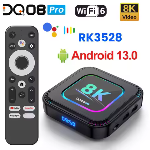 DQ08 Pro RK3528 Android 13 Quad Core Smart TV Box RGB 8K Video 4K@60fps HDR10+ 2.4&5G Wifi6 BT5.0 Go