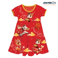 Daster Anak Perempuan Imlek Motif Shio Bahan Lycra Spandex Usia 3-9 Tahun [GABY]
