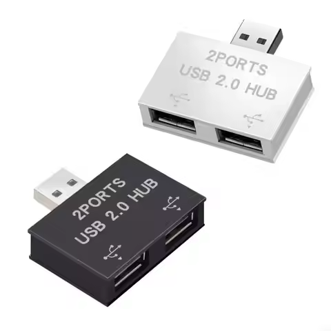 PXPE USB 2.0 A Male To Double USB Female Y Splitter Extension Hub For Desktop Laptop Car Charging Ad