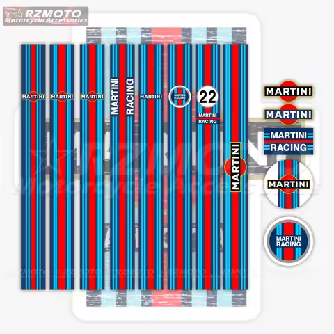 Motorcycle sticker Martini cocktail Martini Le Mans racing retro shell helmet fuel tank mudguard ref